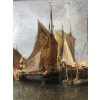 NOEL Jules Tableau Français Ancien 19è Port En Normandie Huile Sur Toile Signée Et Datée Certificat d’authenticité 22
