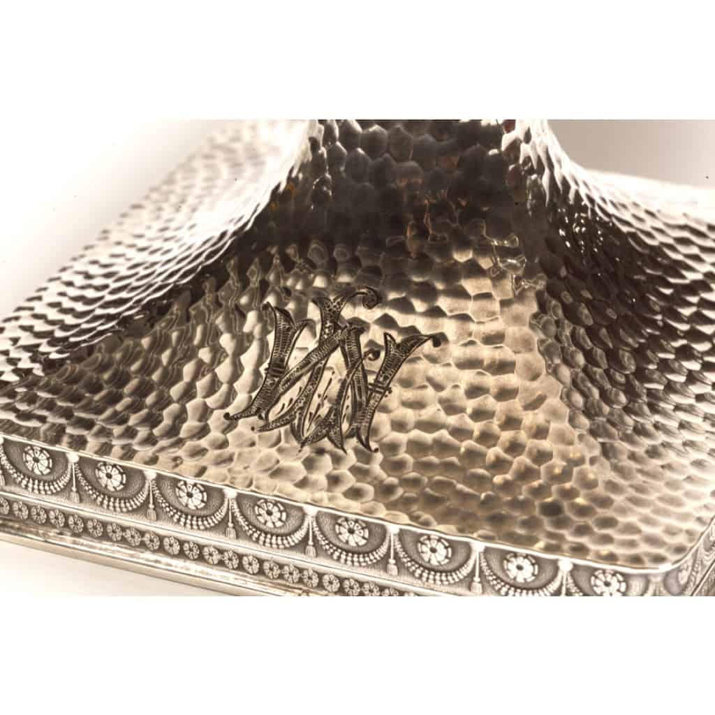GORHAM – Paire de Coupes en argent massif martelé Birmingham XXe 7