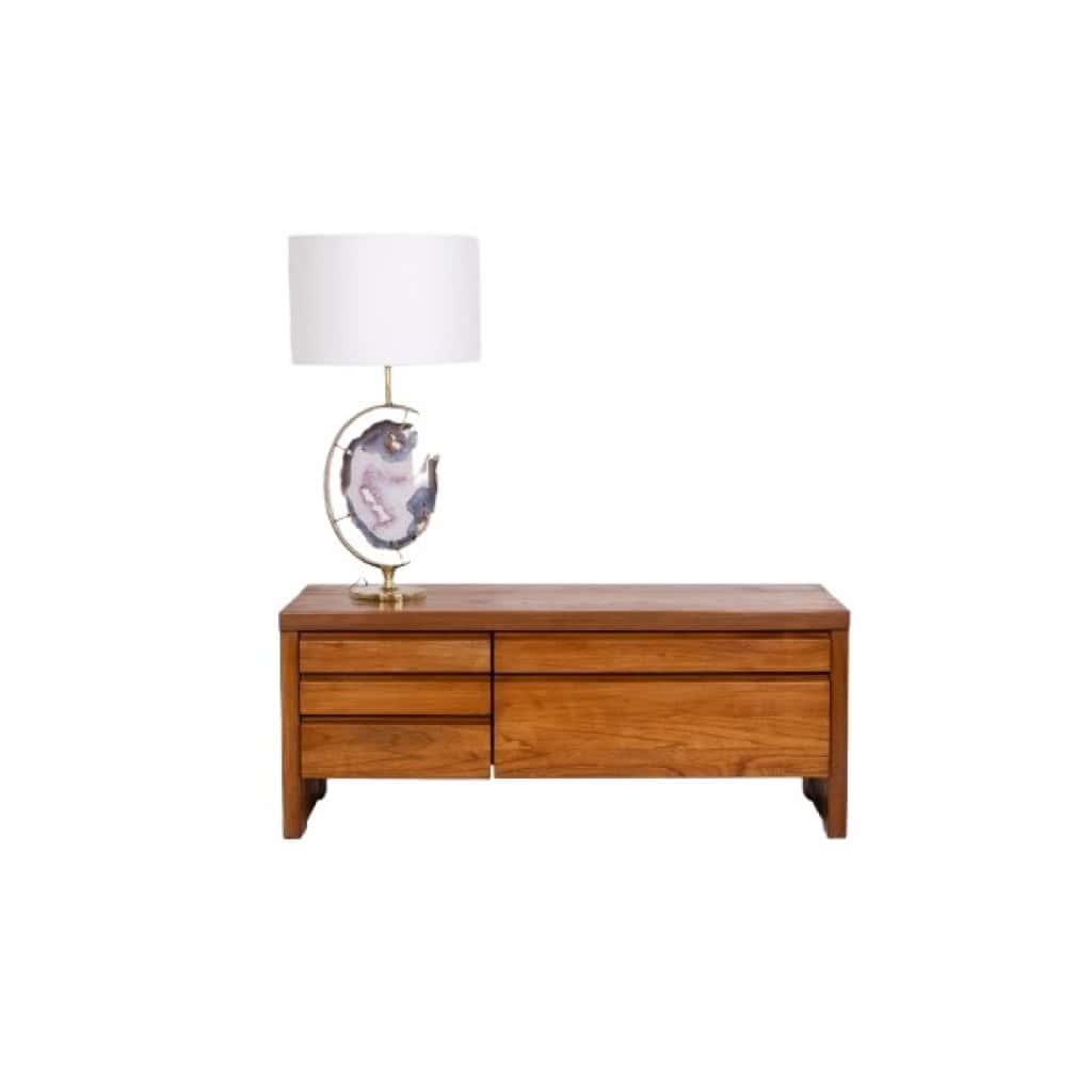 Pierre Chapo. Commode basse en orme blond. Circa 1970. LS64923507P 5