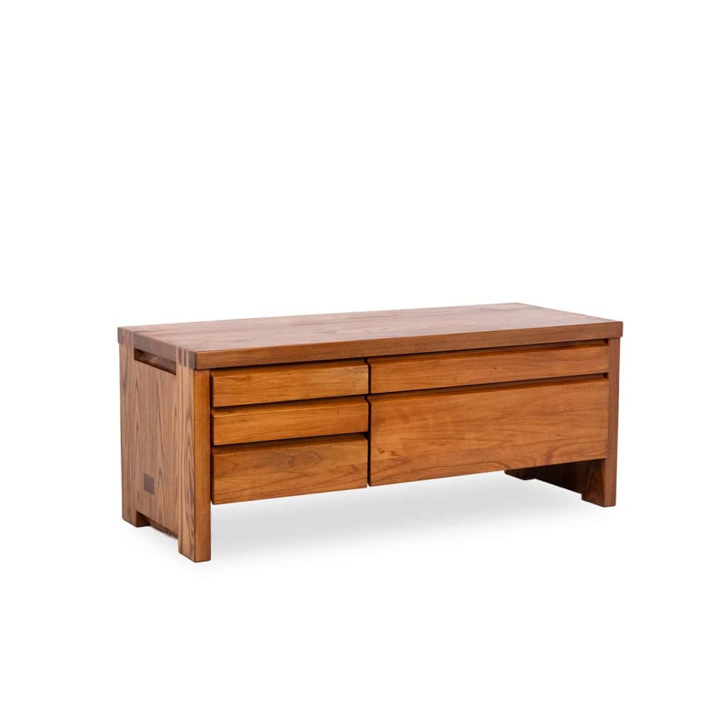 Pierre Chapo. Commode basse en orme blond. Circa 1970. LS64923507P 3