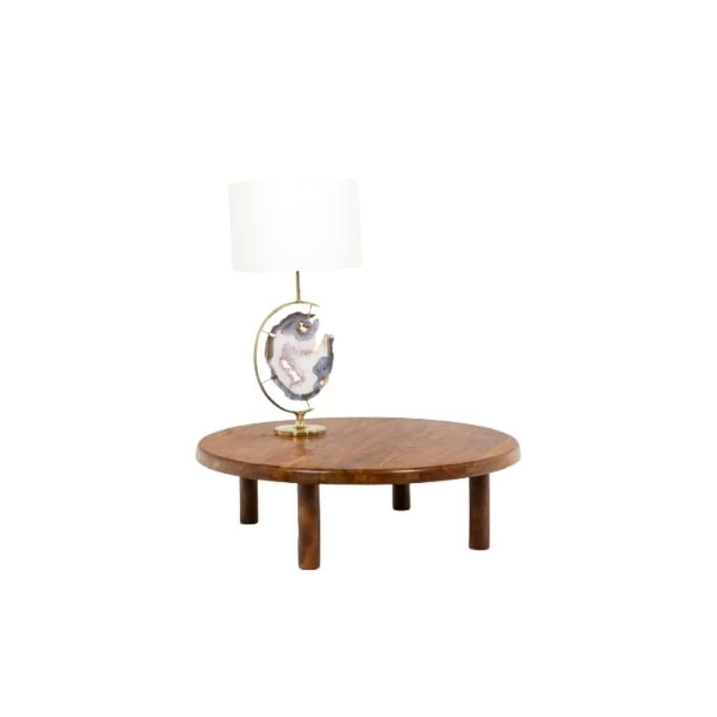 Pierre Chapo. Table basse en orme massif blond. Années 1970. LS64913509U 4