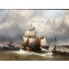 MUSIN François Ecole Belge 19è Marine Navires Quittant Le Port Huile sur Toile Signée Certificat d’authenticité 18