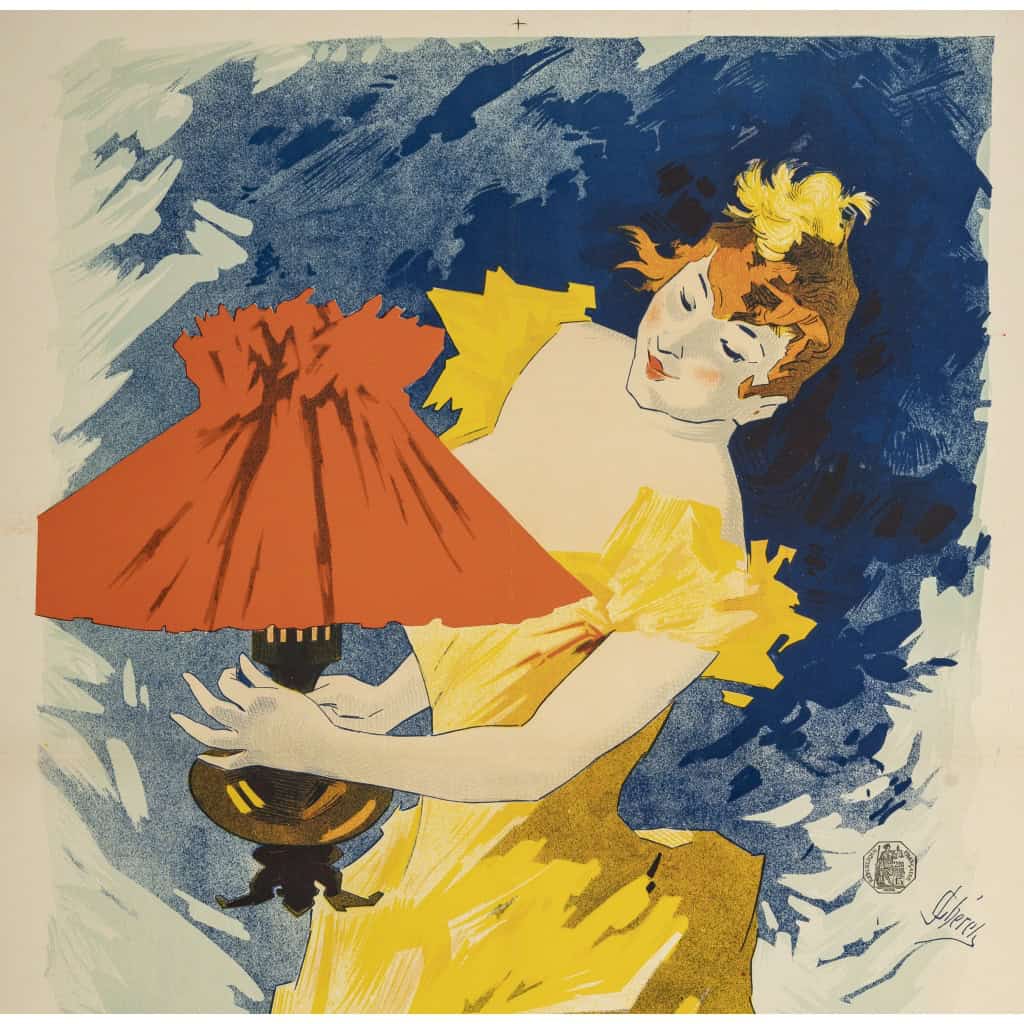 Affiche Originale, Jules Chéret, Saxoléine, Belle Epoque, Pétrole, Lampe, Lumière, Luminaire, Eclairage, Essence, Flamme, Combustible, Femme, Chérette, c.1895 4