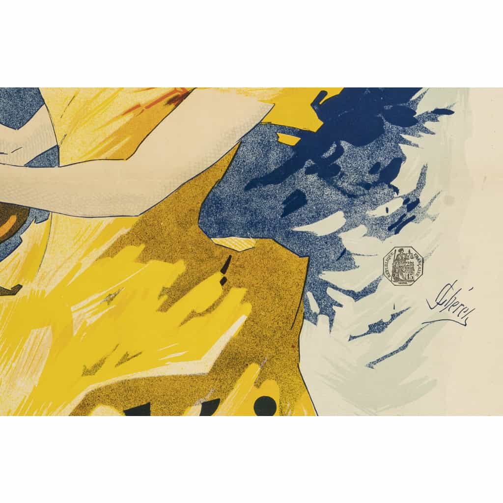 Affiche Originale, Jules Chéret, Saxoléine, Belle Epoque, Pétrole, Lampe, Lumière, Luminaire, Eclairage, Essence, Flamme, Combustible, Femme, Chérette, c.1895 7