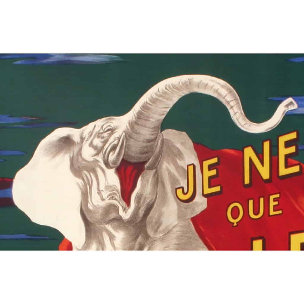 Affiche Originale, Leonetto Cappiello, Je Ne Fume Que Le Nil, Elephant, Animal, Papier à Rouler, Feuille, Cigarettes, Fumeur, Tabac, Tabagisme, Orientalisme, Art Nouveau, 1912 4