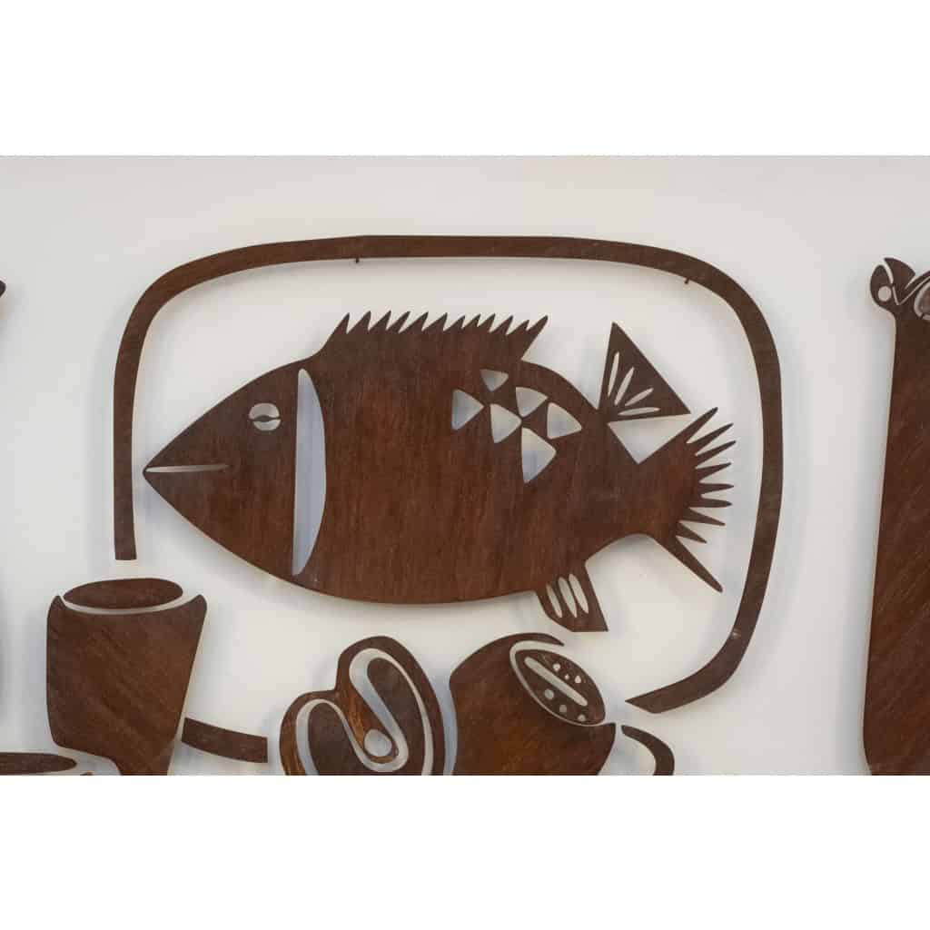 Panneau décoratif en métal intitulé « Natumo ». Travail contemporain. LS58883367C 5