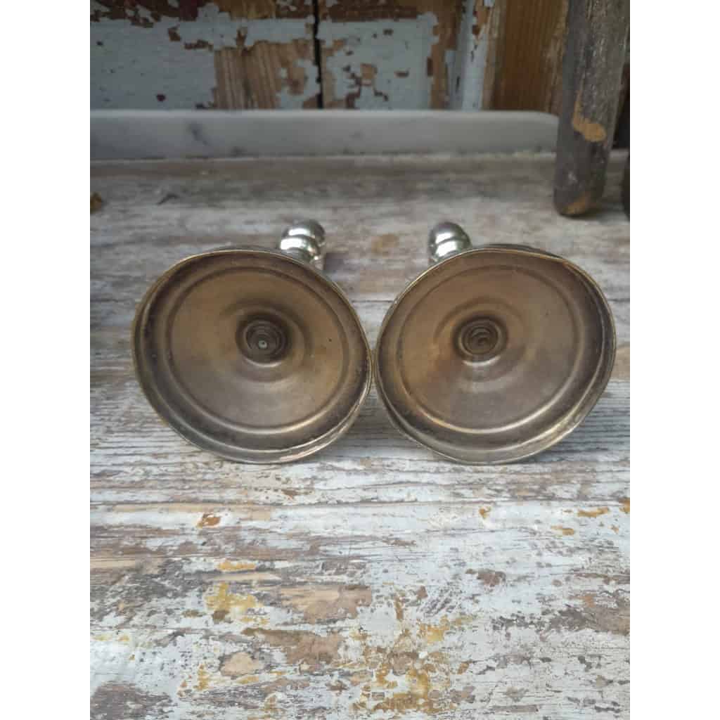 Paire de chandeliers, métal argenté 6