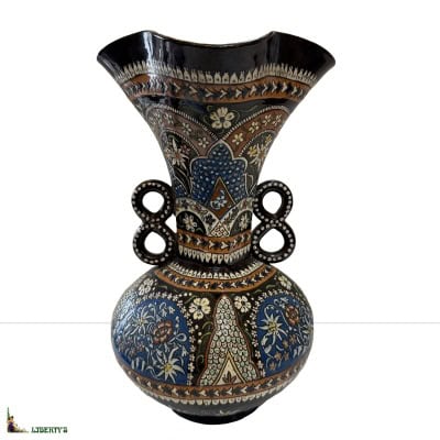 Vase pansu Emaux de Thoun, haut. 30.5 cm (Fin XIXe)