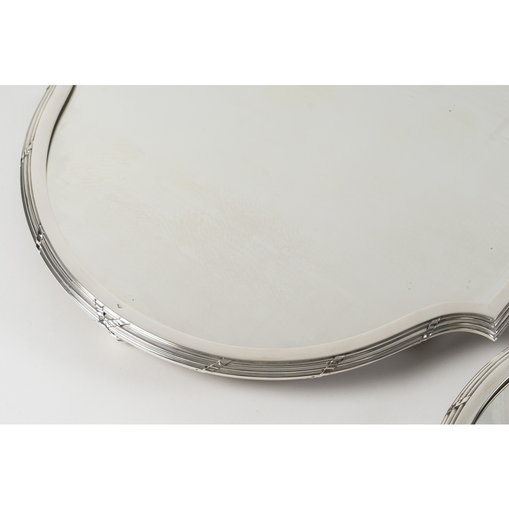 Orfèvre QUEILLE – Surtout de table en argent massif 3 parties époque NAPOLEON III, XIXe 16