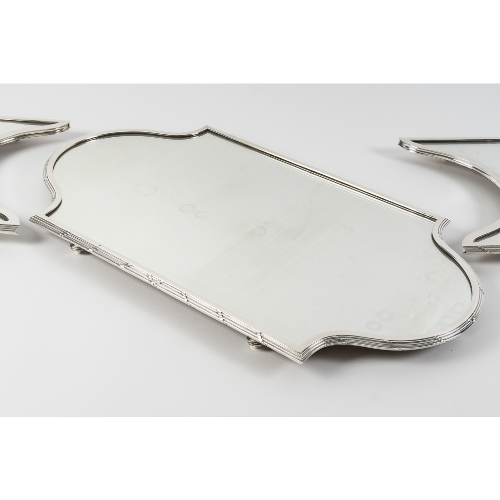 Orfèvre QUEILLE – Surtout de table en argent massif 3 parties époque NAPOLEON III, XIXe 5