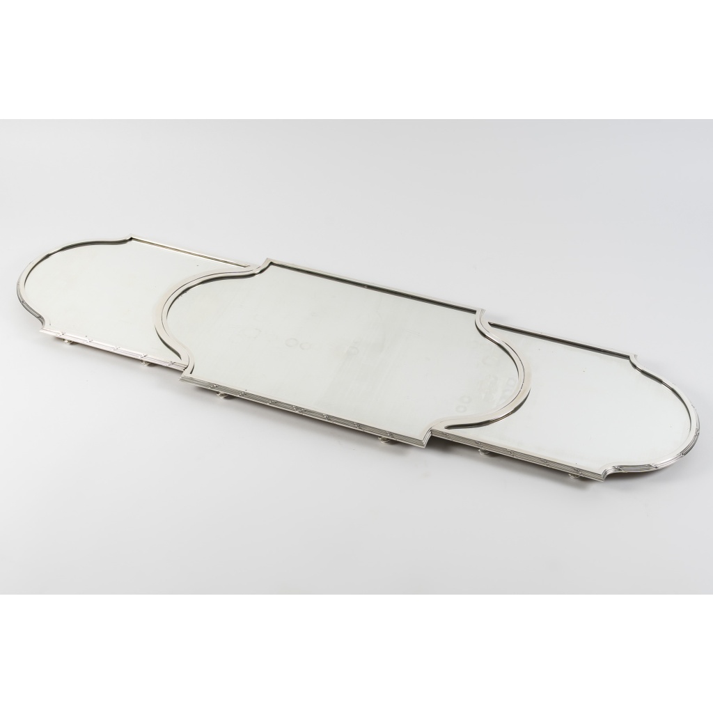 Orfèvre QUEILLE – Surtout de table en argent massif 3 parties époque NAPOLEON III, XIXe 7