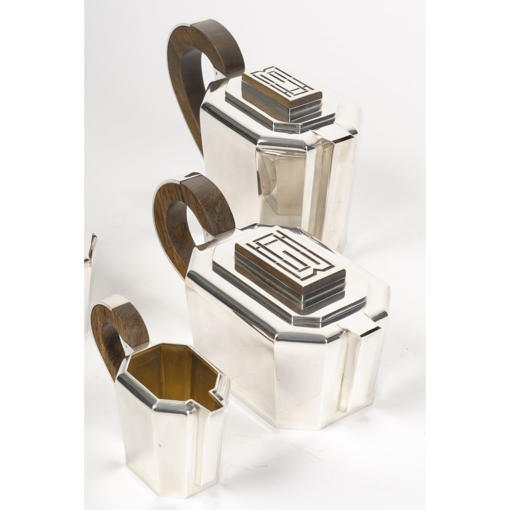 JEAN E. PUIFORCAT – Service THE/CAFE 4 pièces Argent ART DECO, XXe 4
