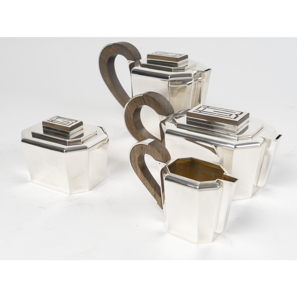 JEAN E. PUIFORCAT – Service THE/CAFE 4 pièces Argent ART DECO, XXe 5