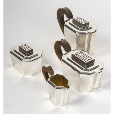 JEAN E. PUIFORCAT – Service THE/CAFE 4 pièces Argent ART DECO, XXe 3
