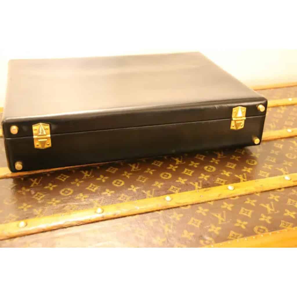Mallette Hermes en cuir noir 11