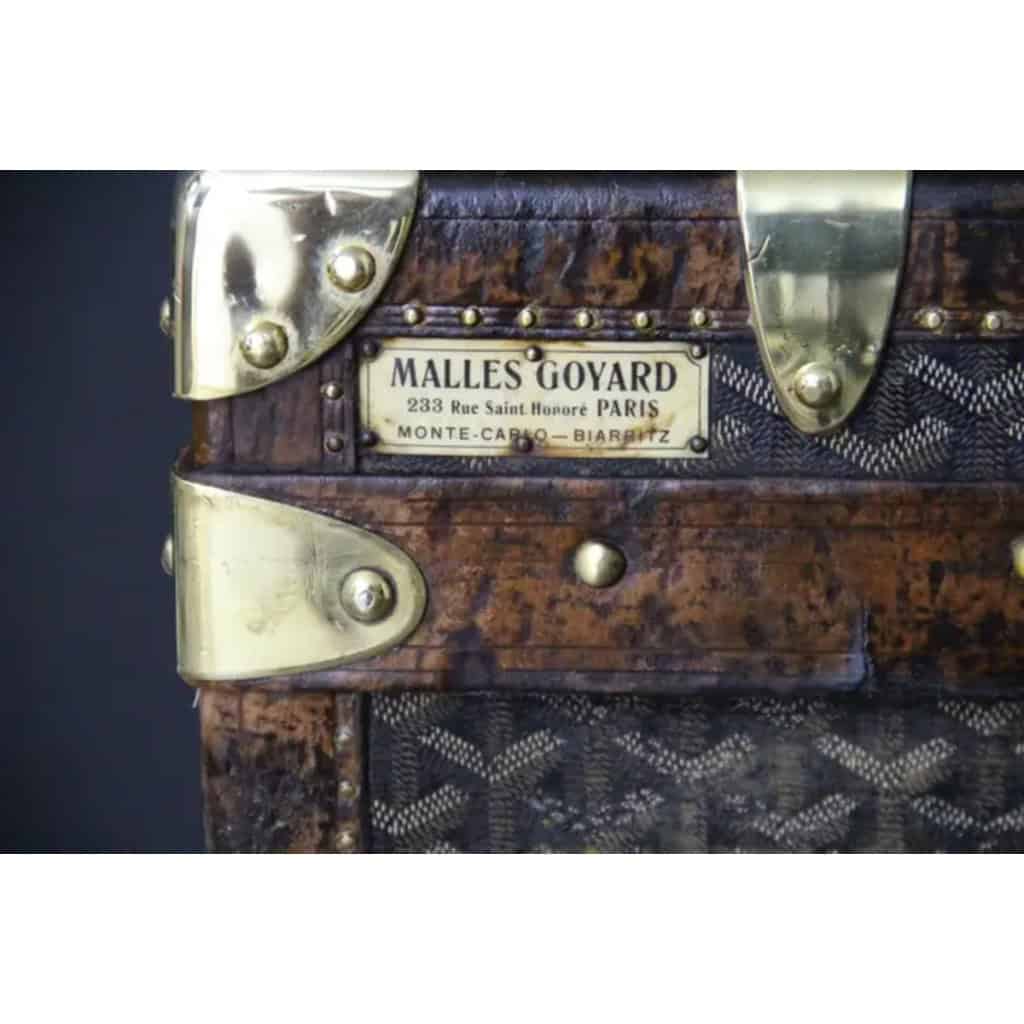 Malle Goyard ancienne, malle a chapeaux Goyard 60 cm 15