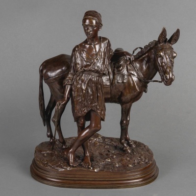 Sculpture – L’ Anier Du Caire , Alfred Dubucand (1828-1894) – Bronze 3