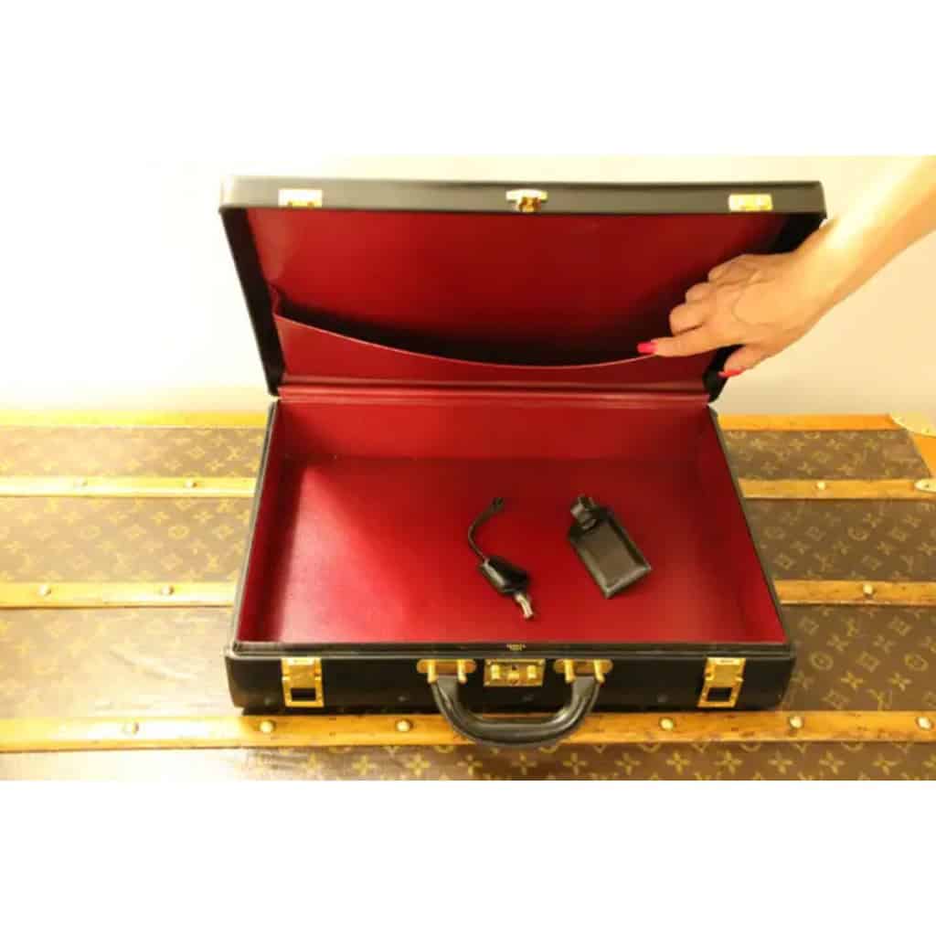 Mallette Hermes en cuir noir 15