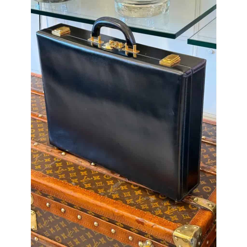 Mallette Hermes en cuir noir 16