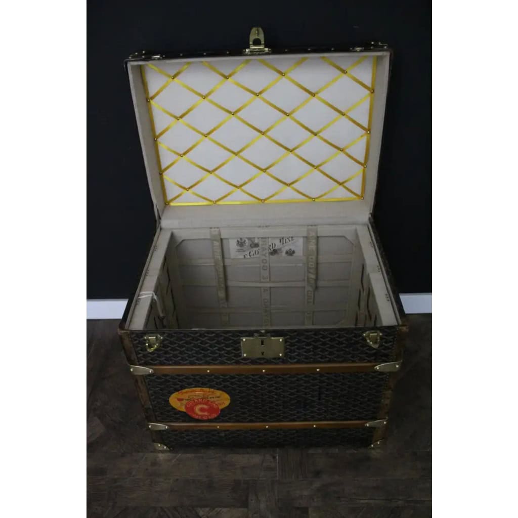 Malle Goyard ancienne, malle a chapeaux Goyard 60 cm 17
