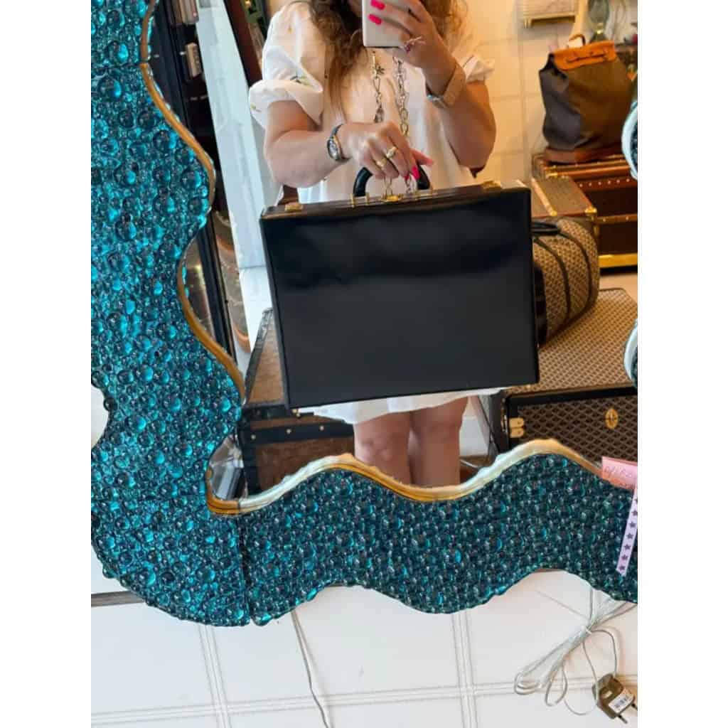 Mallette Hermes en cuir noir 19