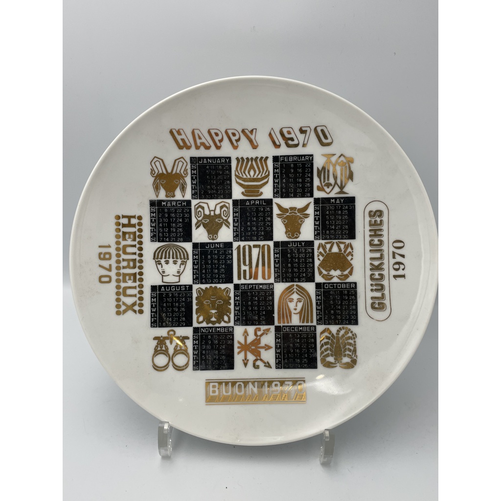 Suite de onze assiettes de la série Calendario par Piero FORNASETTI 5