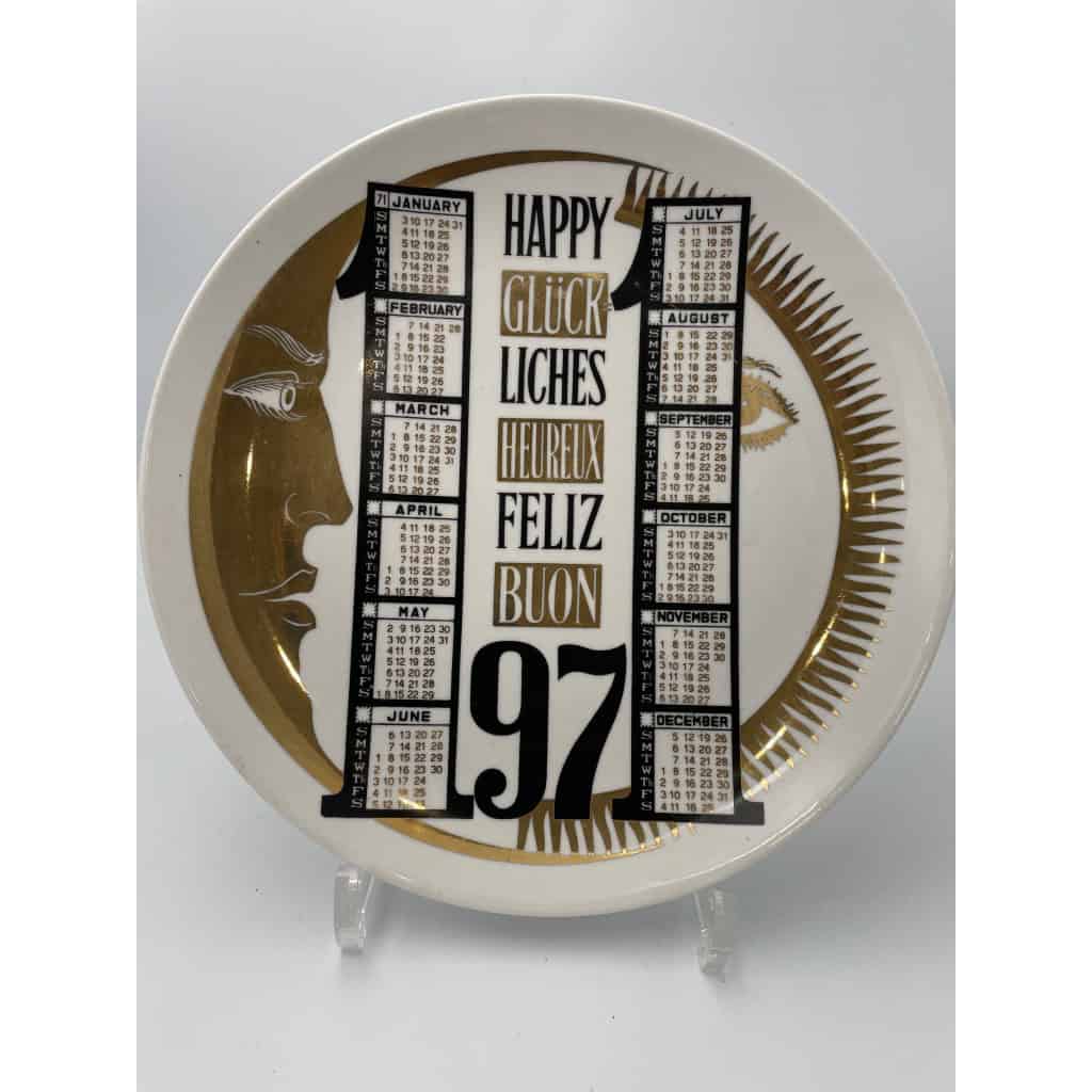 Suite de onze assiettes de la série Calendario par Piero FORNASETTI 6