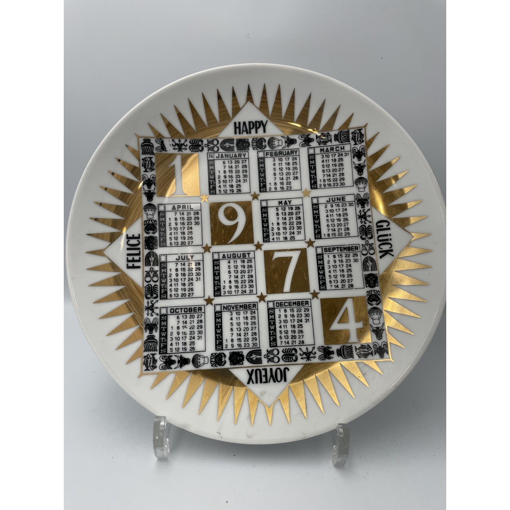 Suite de onze assiettes de la série Calendario par Piero FORNASETTI 9