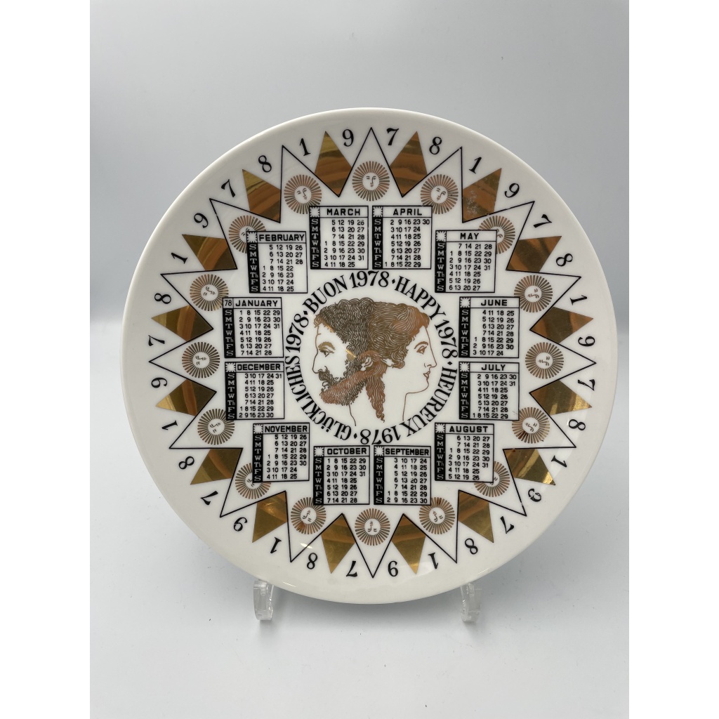 Suite de onze assiettes de la série Calendario par Piero FORNASETTI 13