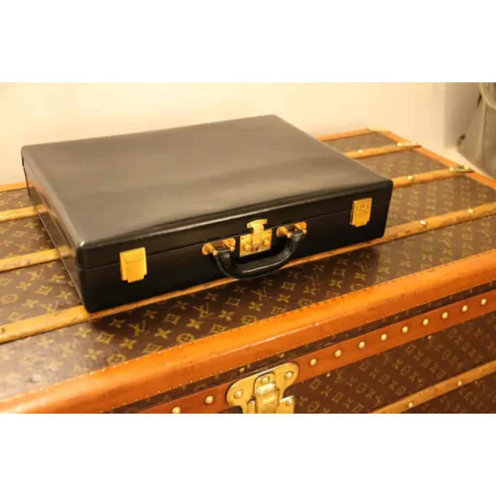 Mallette Hermes en cuir noir 4