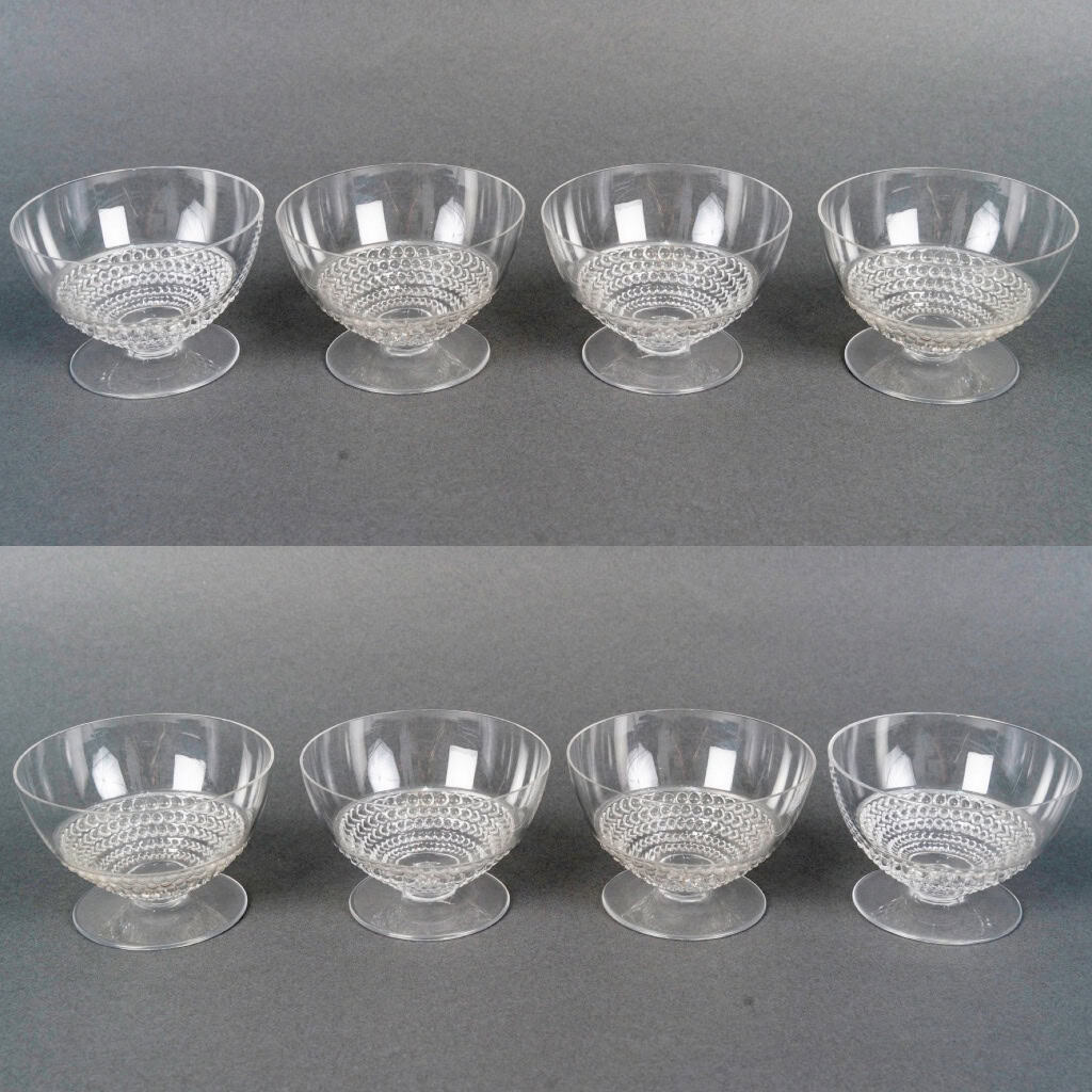 1930 René Lalique – Suite de 8 Coupes à Champagne Nippon 5