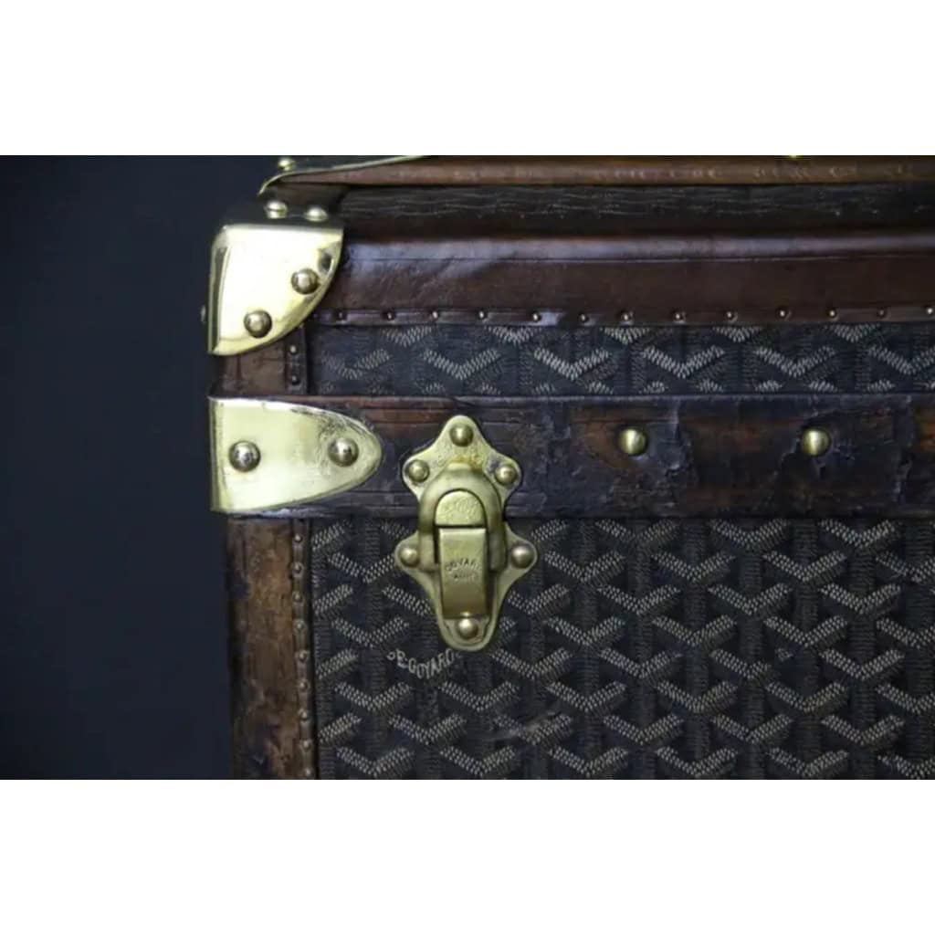 Malle Goyard ancienne, malle a chapeaux Goyard 60 cm 6