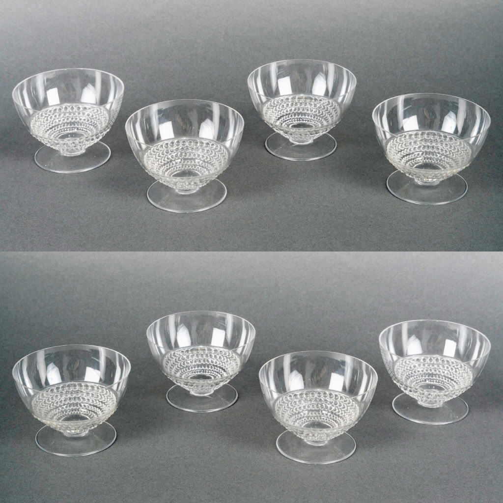 1930 René Lalique – Suite de 8 Coupes à Champagne Nippon 4