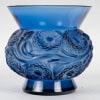 1930 René Lalique – Vase Soucis Verre Bleu Saphir Patiné Blanc 9