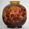 E Gallé Vase verre rouge et jaune 10