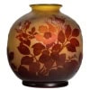 E Gallé Vase verre rouge et jaune 9