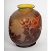 E Gallé Vase verre rouge et jaune 12