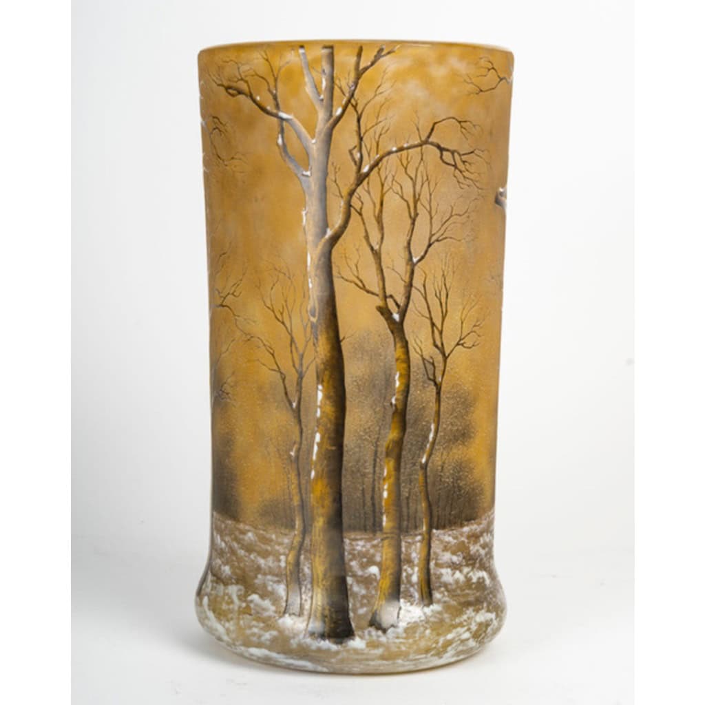 Daum Nancy :vase « arbres sous la neige «  4
