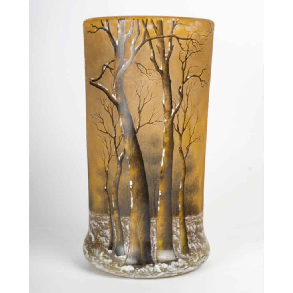 Daum Nancy :vase « arbres sous la neige «  5
