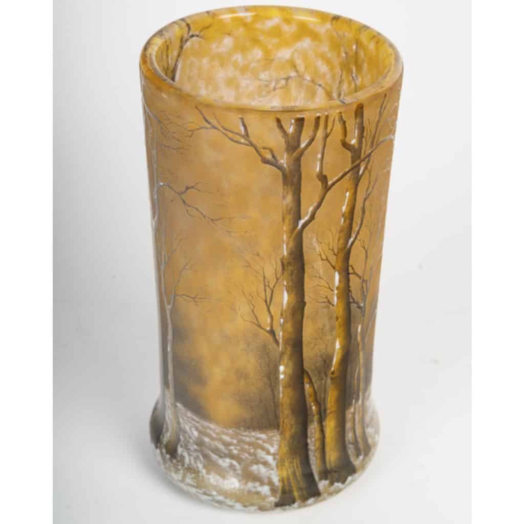Daum Nancy :vase « arbres sous la neige «  6