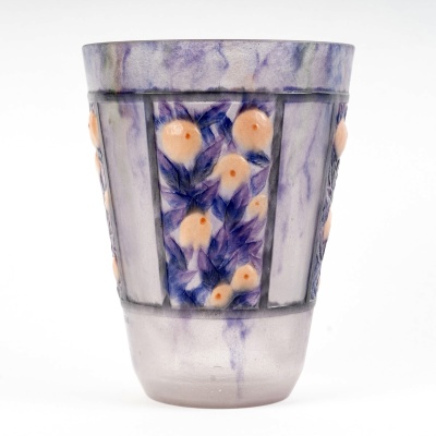 1922 Gabriel Argy Rousseau – Vase Fruits et Feuillages Pâte de Verre