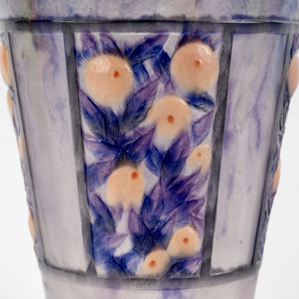 1922 Gabriel Argy Rousseau – Vase Fruits et Feuillages Pâte de Verre 6