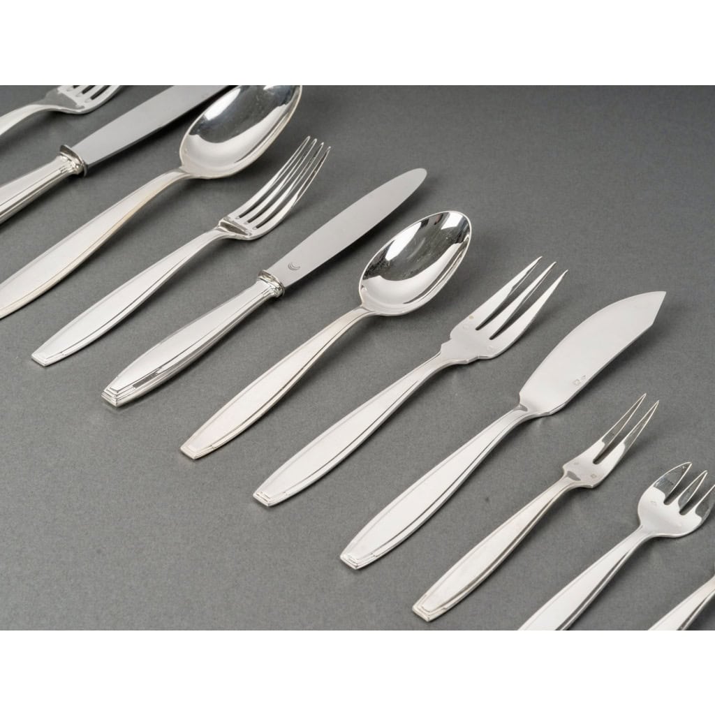 Boulenger – Ménagère Art Déco Argent Massif – 180 Pièces 7