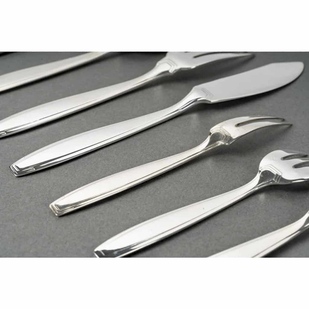 Boulenger – Ménagère Art Déco Argent Massif – 180 Pièces 12