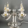 Jean Despres – Paire de Candélabres Art Déco Moderniste Métal Argenté Martelé 13