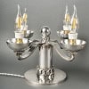 Jean Despres – Paire de Candélabres Art Déco Moderniste Métal Argenté Martelé 14