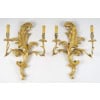 Suite de 4 appliques de style rocaille en bois sculpté et doré, circa 1900 15
