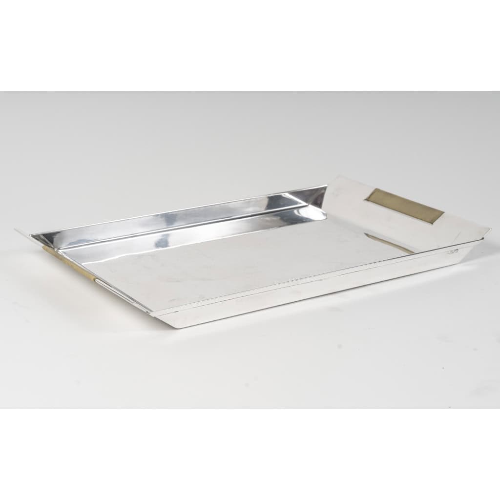 CHRISTOFLE – SABATTINI – Set Thé/Café Moderniste sur son plateau Argent Massif Circa 1957/1968 4