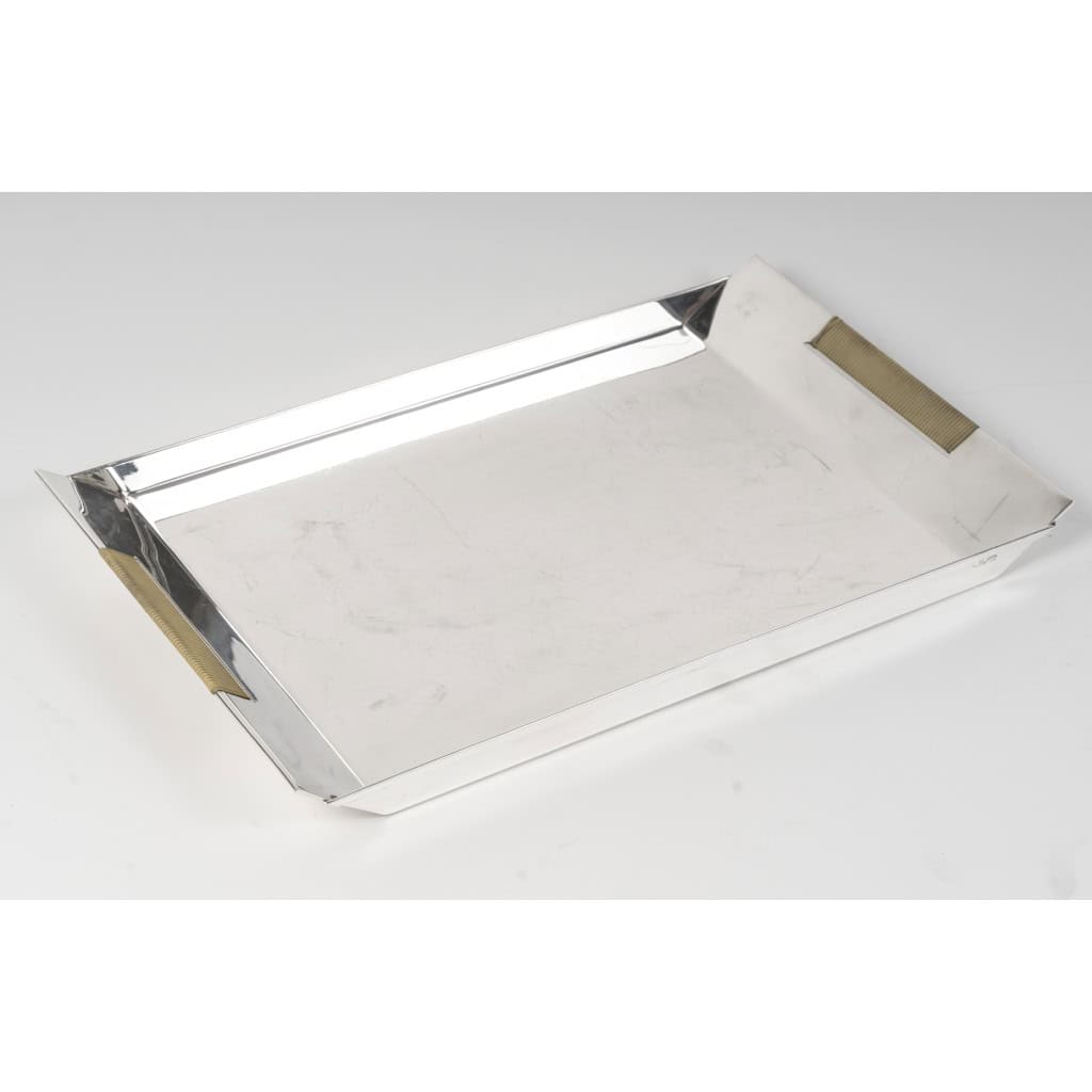 CHRISTOFLE – SABATTINI – Set Thé/Café Moderniste sur son plateau Argent Massif Circa 1957/1968 5