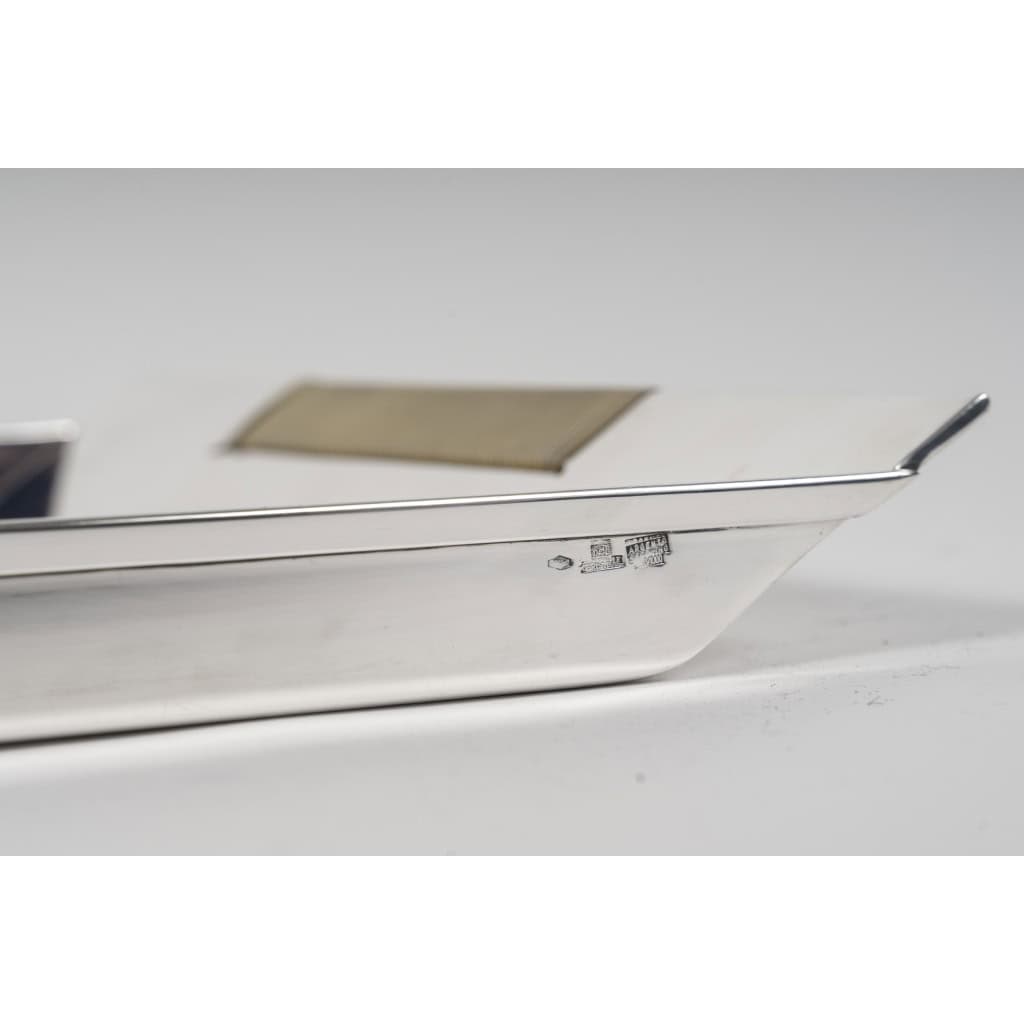 CHRISTOFLE – SABATTINI – Set Thé/Café Moderniste sur son plateau Argent Massif Circa 1957/1968 8